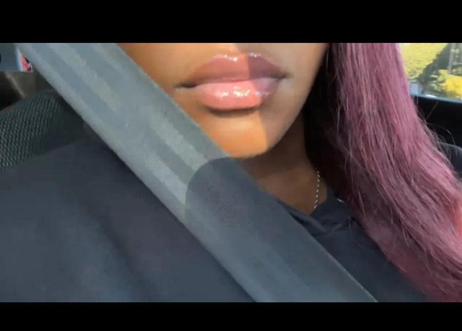 NESHUN wearing Lunnaré lip gloss